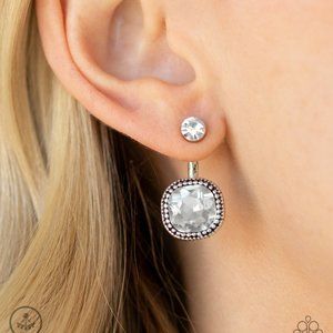 White Rhinestone Ear Jackets